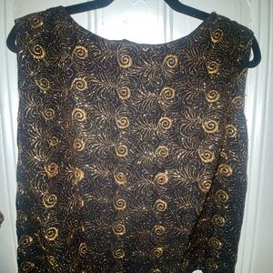 Vintage Black and Gold Women's Top - Festive
